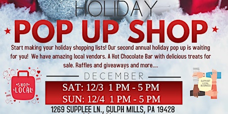 Holiday Pop-Up Shop (Shop local businesses)