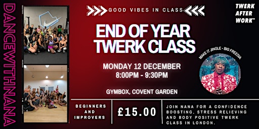 Festive end of year twerk dance and fitness class in London