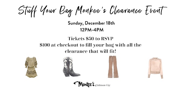 Stuff Your Bag Monkee's Clearance Sale