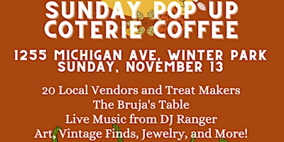 Sunday Pop Up Market at Coterie Coffee in Winter Park