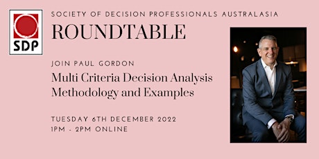 Roundtable of Multi Criteria Decision Analysis Methodology and Examples
