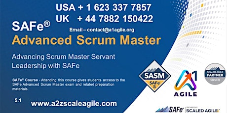 12/13 Dec SASM, SAFe Advance Scrum Master 5.1,Certification Remote Training