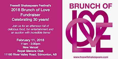 Imagem principal de Freewill Shakespeare Festival's 30th Anniversary Brunch of Love Fundraiser