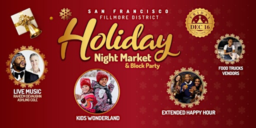 Free Holiday Block Party w/Kids Wonderland & Live Music! Fillmore SF. RSVP!
