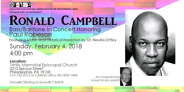 Tribute to Paul Robeson Concert featuring Ronald Campbell