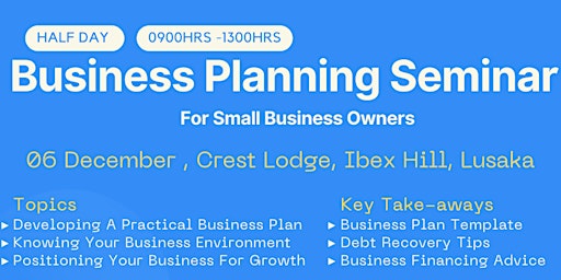 Business Planning Seminar  - For Small Business Owners