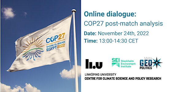 Online dialogue: COP27 post-match analysis
