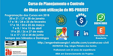 Imagem principal do evento CURSO DE PLANEJAMENTO E CONTROLE DE OBRAS COM UTILIZAÇÃO DO MS-PROJECT