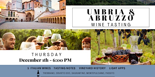 Umbria & Abruzzo Wine Tasting at Market Avenue Wine Bar