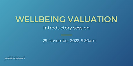 Wellbeing Valuation Introductory Session