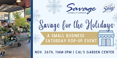 Savage for the Holidays:  A Small Business Saturday Pop-up Event