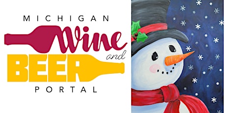Holiday Wine & Canvas Snowman Painting