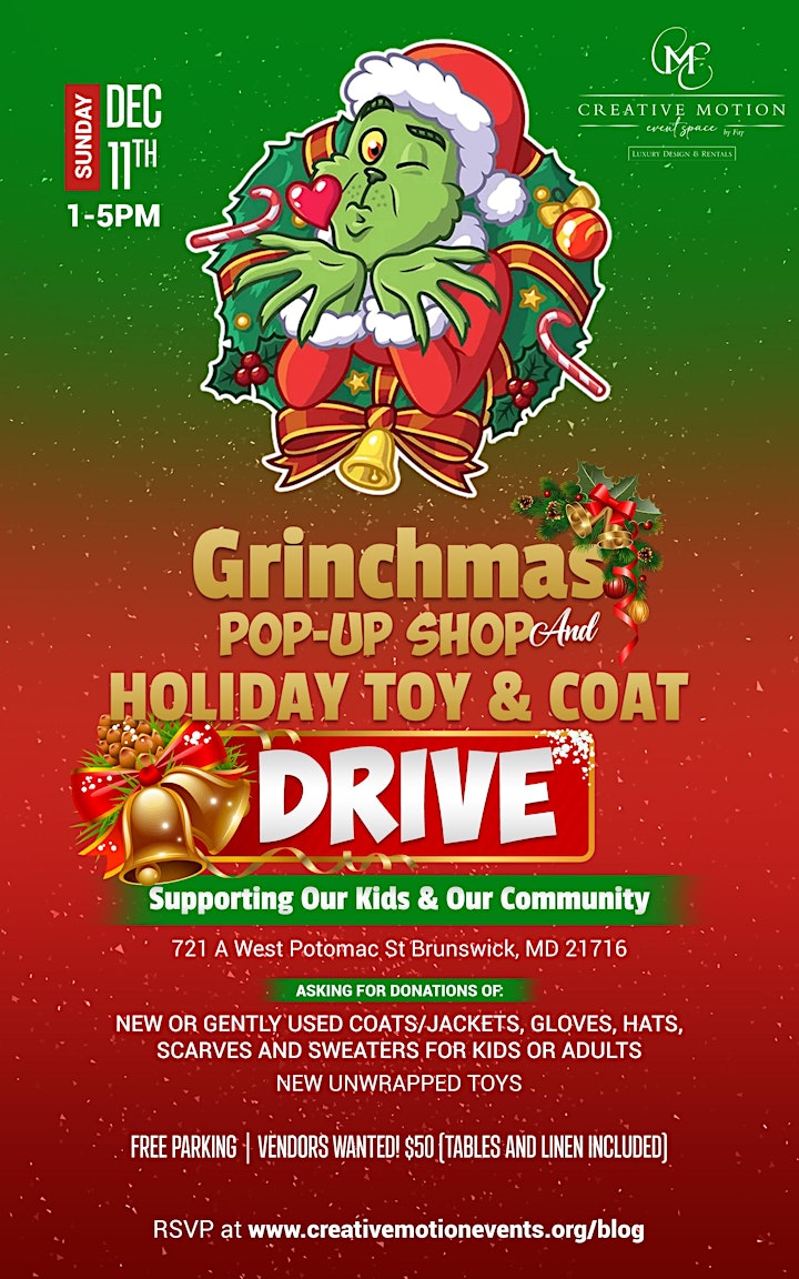 Grinchmas Pop-up Shop And Holiday Toy & Coat Drive image
