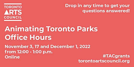 2022 Animating Toronto Parks Program Office Hours