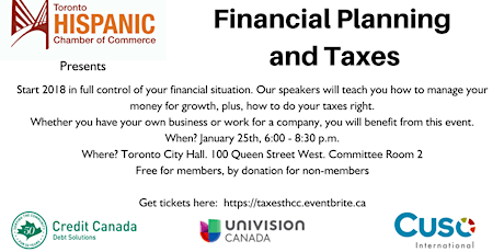 Imagen principal de THCC presents: Financial Planning and Taxes