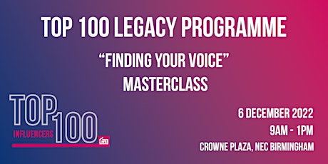 Imagem principal do evento Top 100 Legacy Programme - Finding your voice