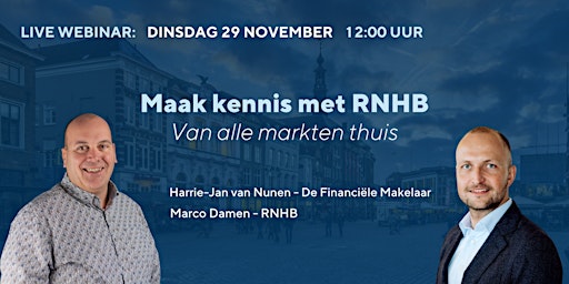 Webinar: Maak kennis met RNHB - Van alle markten thuis