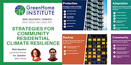 Strategies for Community Residential Climate Resilience - Free CE Webinar