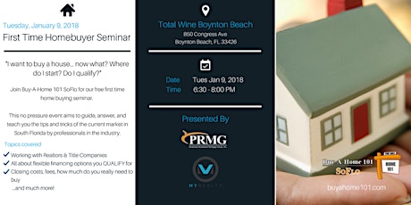 First Time Homebuyer 101 Seminar at Total Wine Boynton Beach primary image