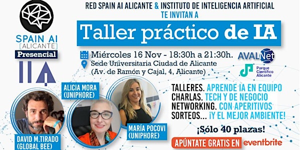 Taller práctico presencial de IA con Spain AI Alicante & IIA + networking