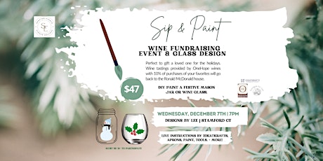 Sip & Paint Wine Fundraising  Event & Glass Design