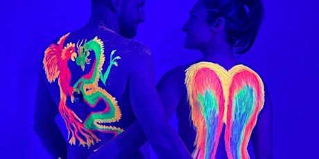 Paint in the Dark: UV Body Painting for Couples - Paint and Sip by Classpop!™