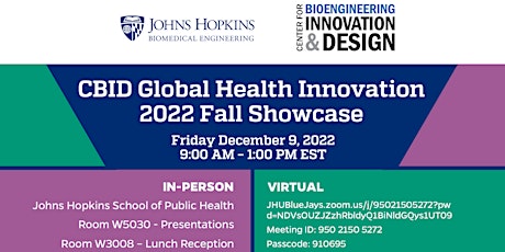 CBID Global Health Innovation 2022 Fall Showcase