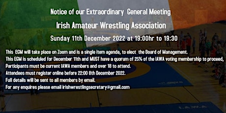 Elections EGM Irish Amateur Wrestling Association 2022