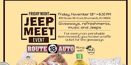 Friday Night Jeep Meet + Food Donation Drive