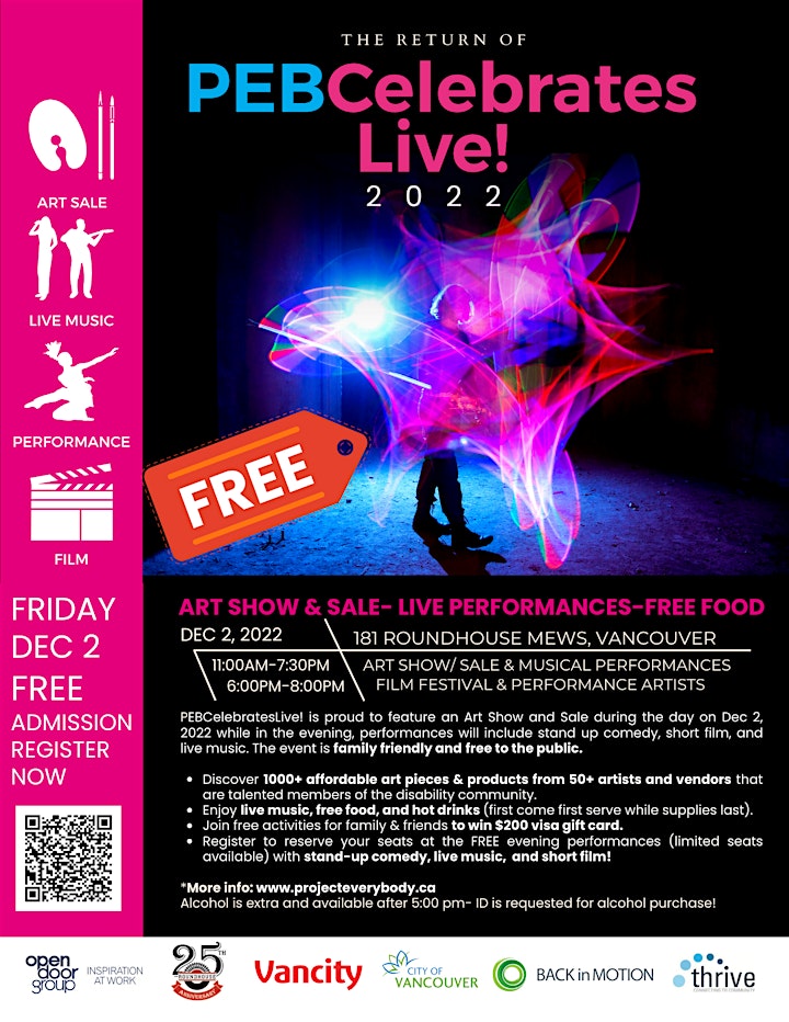 PEBCelebrates Live! Art Show & Sale and Film Festival image