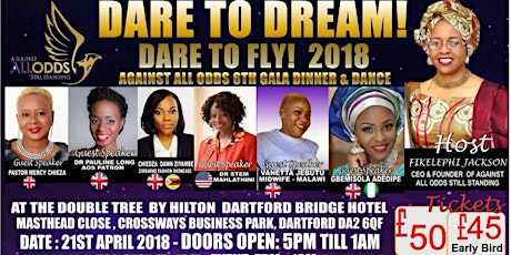 Imagen principal de Dare to Dream! Dare to Fly! Against All Odds' Gala & Dinner 6th Anniversary 2018
