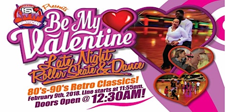 Be My Valentine Late Nite Roller Skate & Dance (Couples Package) primary image