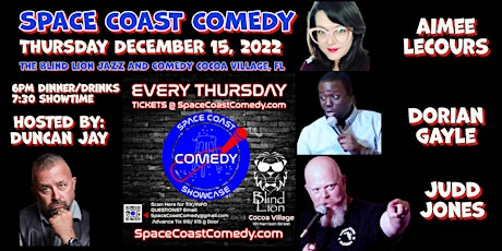 DEC 15th,  The Space Coast Comedy Showcase at The Blind Lion Comedy Club