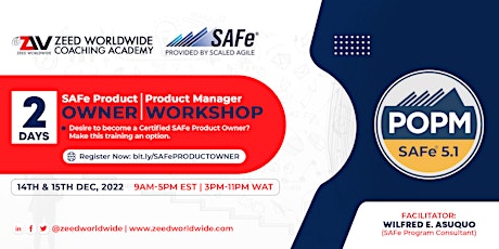 2 Days SAFe Product Owner/Product Manager TRAINING & CERTIFICATION