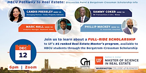 HBCU Pathway to UF Real Estate: Discussion Panel  & Scholarship Information