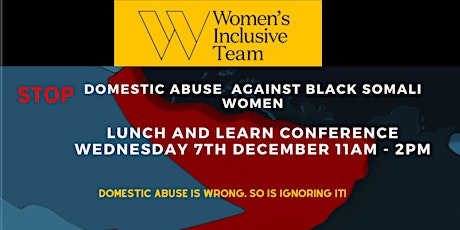 Lunch and Learn Conference  Stop Domestic Abuse Against Black Somali Women