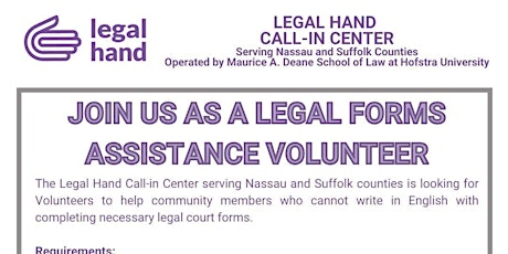 Legal Forms Assistance Volunteer Information Session