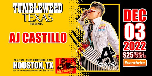 AJ Castillo LIVE at Tumbleweed Texas  | December 3, 2022 | Houston, TX
