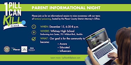 RUSD Parent Information Night: 1 Pill Can Kill Placer