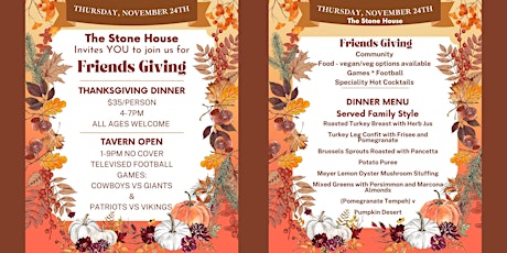 The Stone House Invites YOU to FRIENDSGIVING