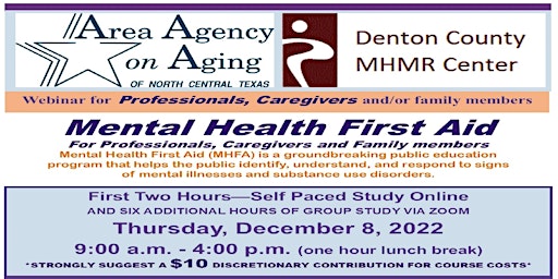 Mental Health First Aid - For Professionals, Caregivers and Family Members