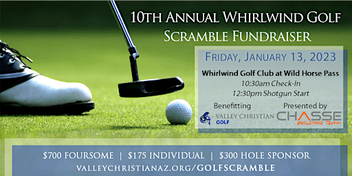 2023 Whirlwind Golf Scramble, presented by Chasse Building Team
