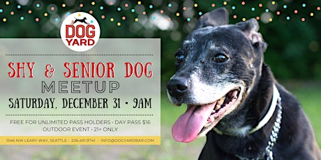 Shy & Senior Dog Meetup at the Dog Yard Bar in Ballard - Saturday, Dec. 31 primary image