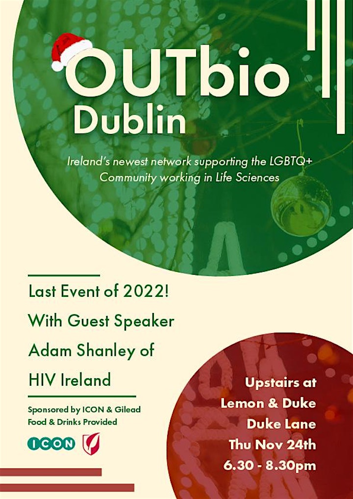 OutBio Dublin networking event- 24Nov 2022 at Lemon & Duke at 6:30pm image