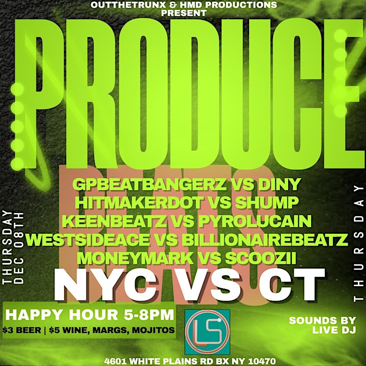 OUTTHETRUNX & HMD PRODUCTIONS PRESENT: PRODUCE BEATS - NYC VS CT image