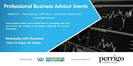 Imagem principal do evento Managing cash flow - practical steps and considerations