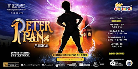 Imagem principal do evento Peter Pan: El musical (Función: Domingo 27 de noviembre a las 17:00 hrs.)
