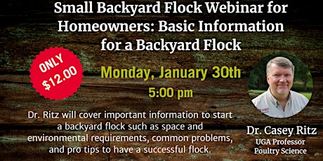 Small Backyard Flock Webinar for Homeowners