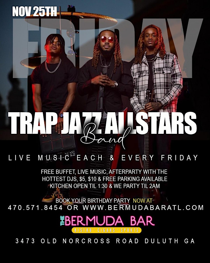BERMUDA FRIDAYS W/ "FREE" GRAND LUXE BUFFET + THE RED SAMPLE BAND 8P-10:30P image