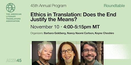 ALTA45 Roundtable Recording: Ethics in Translation primary image